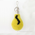 Chaveiro saco de lã peludo Keychains lâmpada bulbo forma Pom Poms